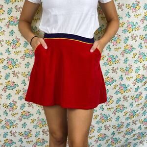 Vintage Aileen sport 80s velour mini circle skirt size small